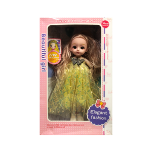 Beautiful Girl - Elegant Fashion - Yellow Gown